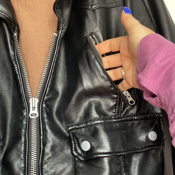 Free People faux leather moto jacket - Picture 4 of 13